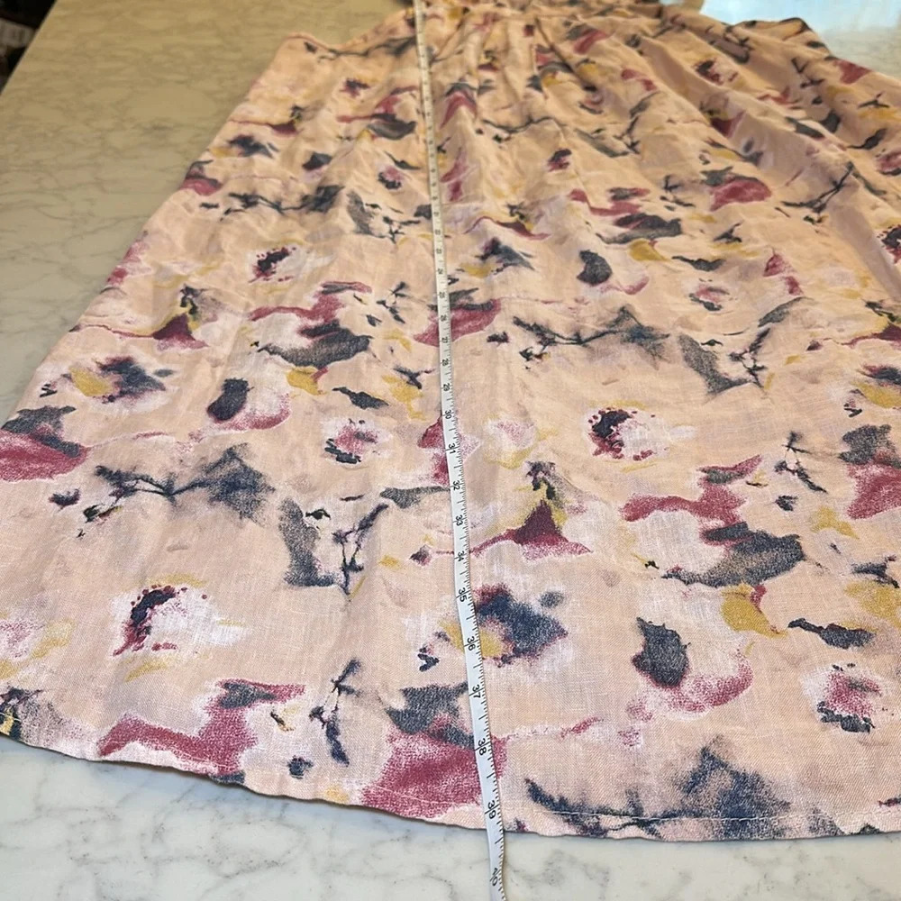 Bellambra Made in Italy Pink Floral 100% Linen Halter Neck Tie Dress Womens M - Picture 8 of 8